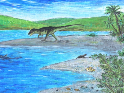 湯浅の恐竜（原画：谷本正浩）